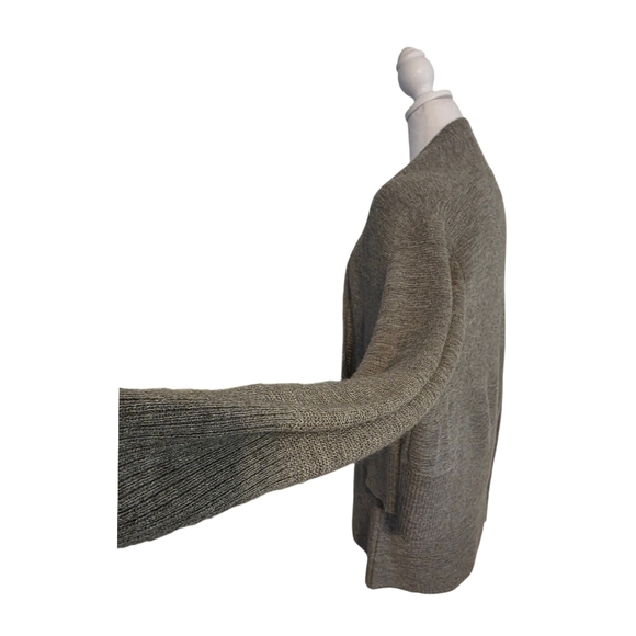 EILEEN FISHER Gray 100% Alpaca Open Front Cardigan Set Sz M EUC - Picture 3 of 16